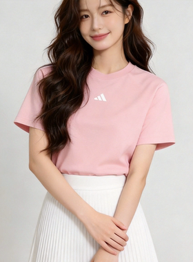 正品Adidas阿迪达斯短袖女子T桖2026新款休闲户外百搭显瘦运动服