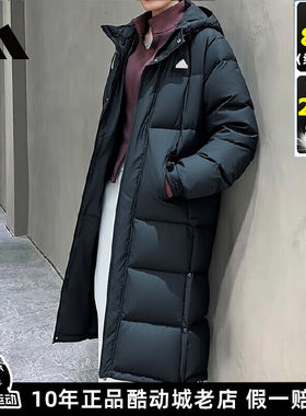 阿迪达斯长款羽绒服女冬季新款拒水美式加厚抗寒过膝面包服KF6741