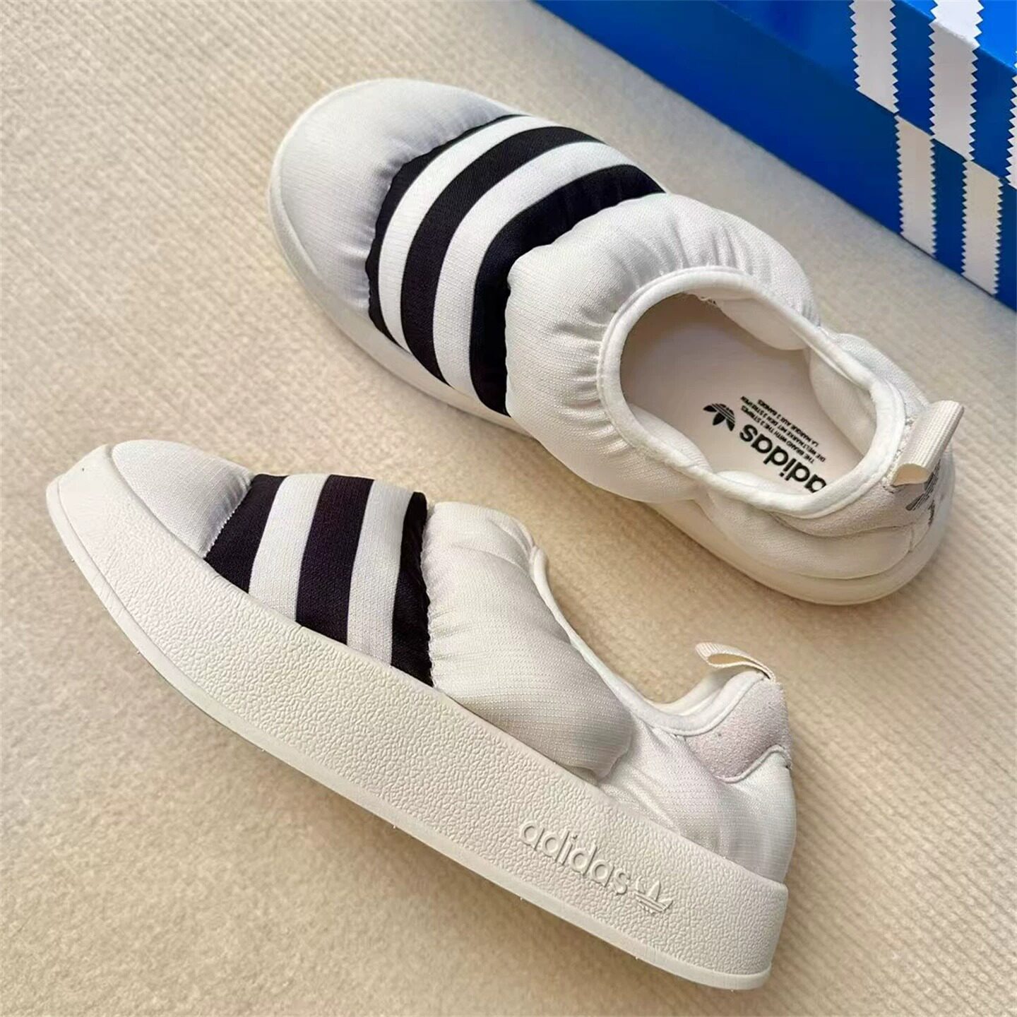 Adidas阿迪达斯正品三叶草棉鞋男女士面包小白鞋轻便保暖冬休闲鞋