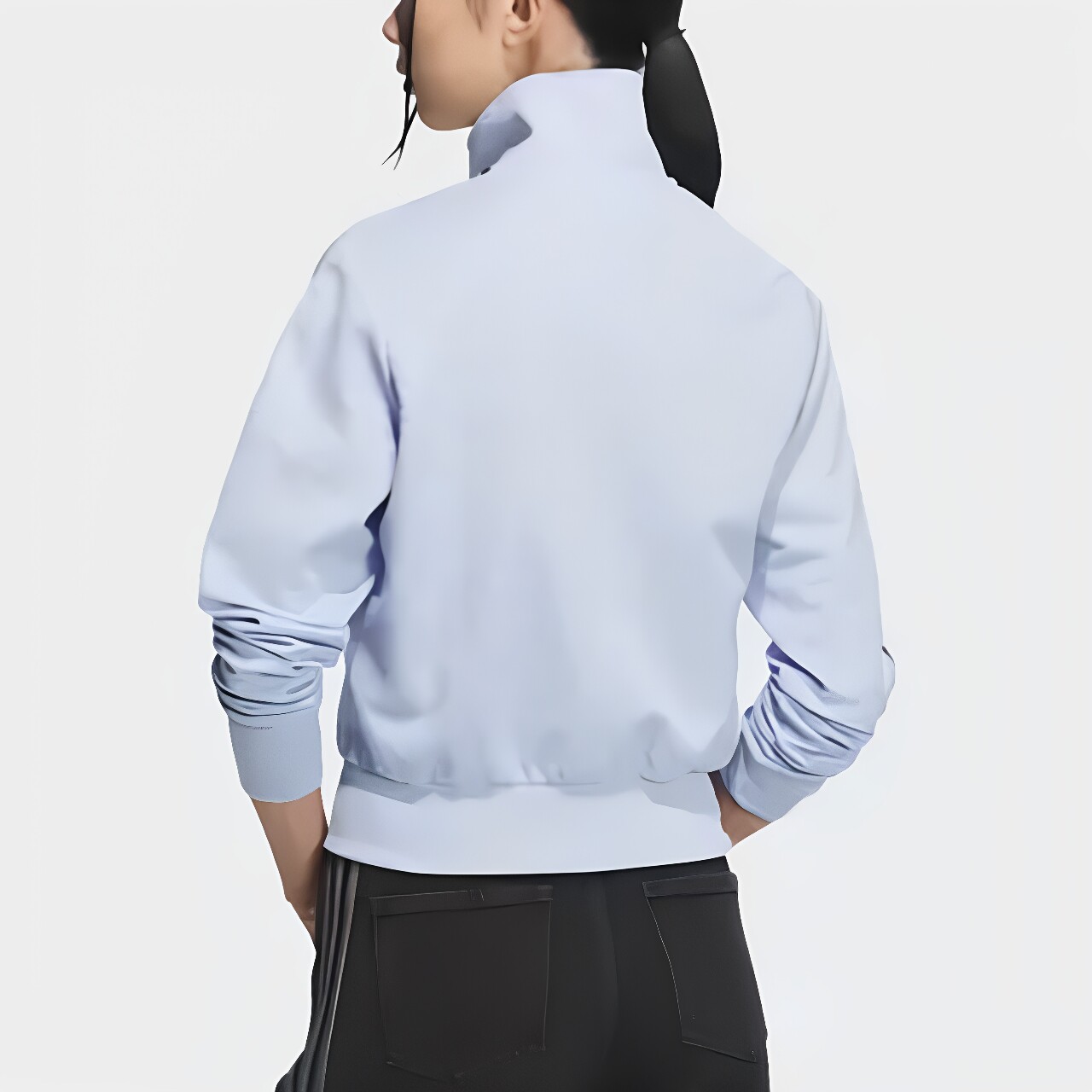 Adidas阿迪达斯三叶草女运动休闲透气翻领拉链长袖夹克外套KB4517