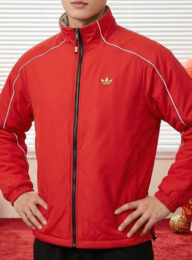 正品adidas阿迪达斯三叶草新年款棉服男士秋冬新款外套棉袄KA0822