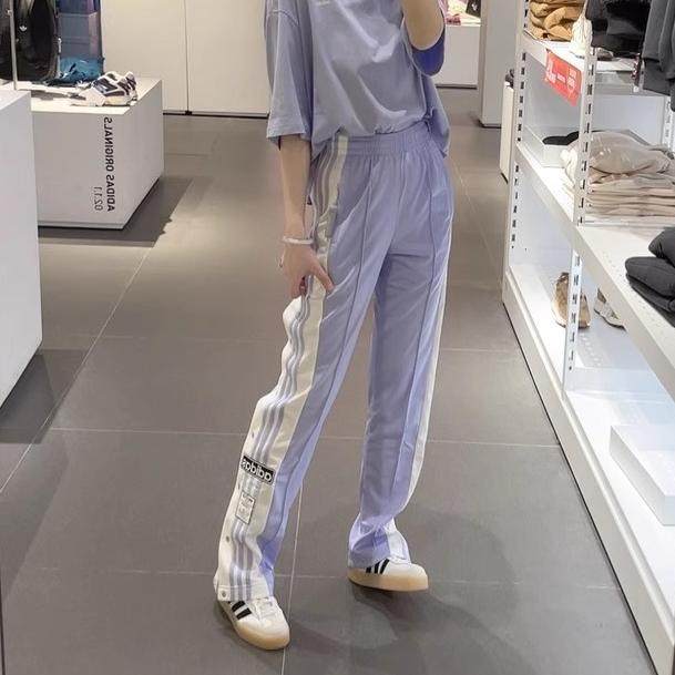 阿迪达斯三叶草阔腿女裤