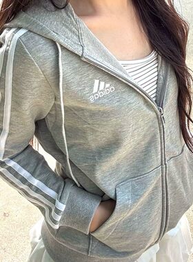 Adidas阿迪达斯外套女防风衣2026新款运动服休闲连帽正品GL0802