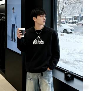 正品adidas阿迪达斯卫衣男款2026新款健身训练运动晨跑休闲套头衫