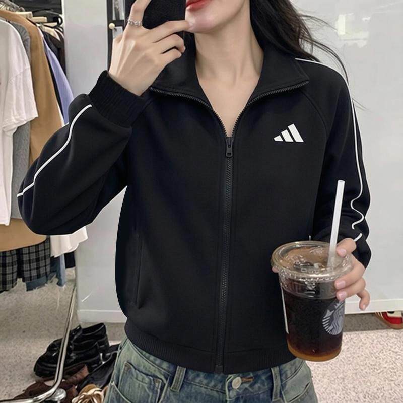 阿迪达斯棒球服秋季新款立领复古美式运动服韩版短款防风针织外套