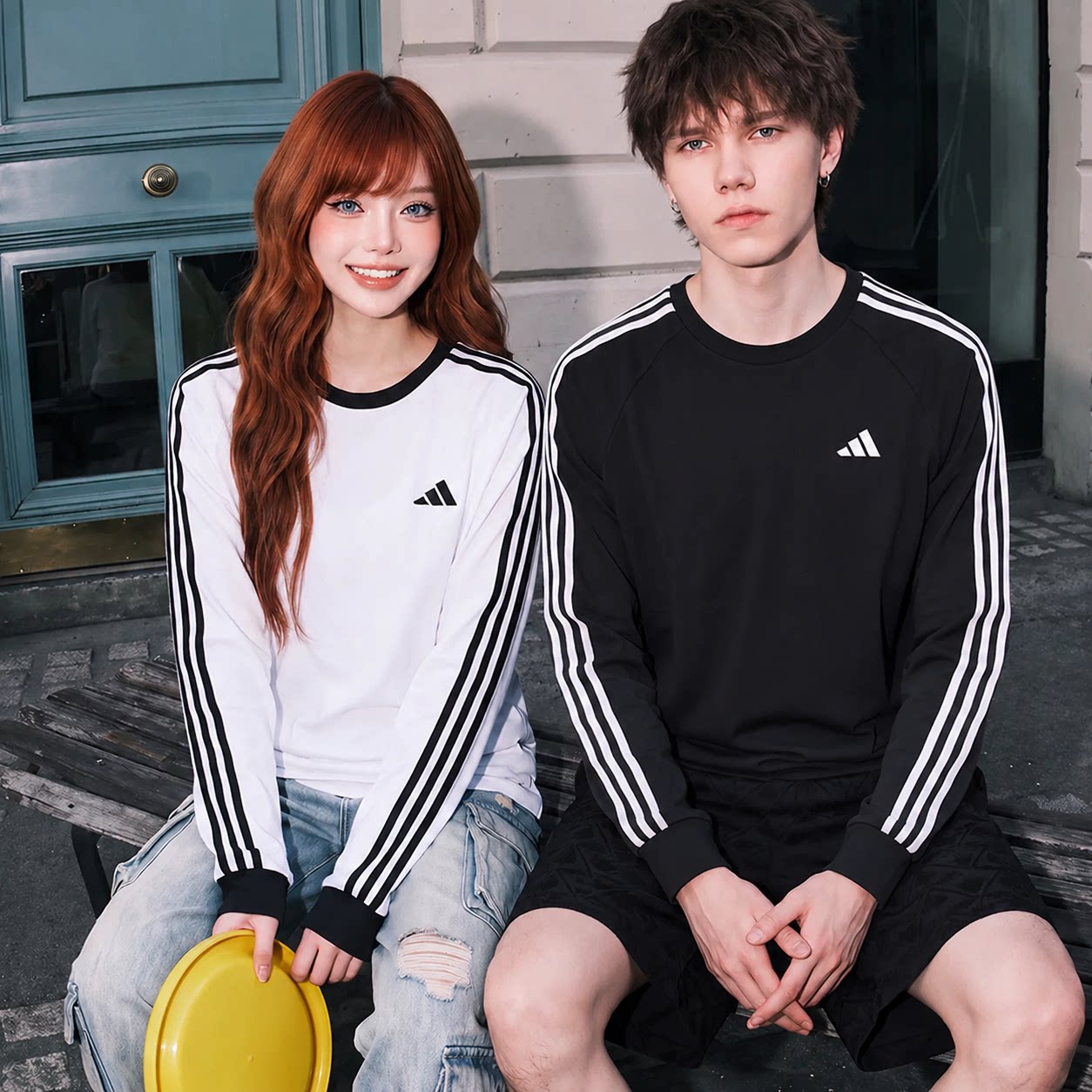 正品adidas阿迪达斯长袖T恤男女2026秋新款复古秋衣打底衫运动服