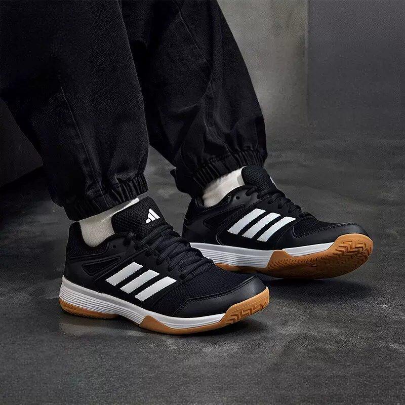 阿迪达斯男女网球鞋2026春季复古休闲鞋网面黑色训练运动鞋IH3158