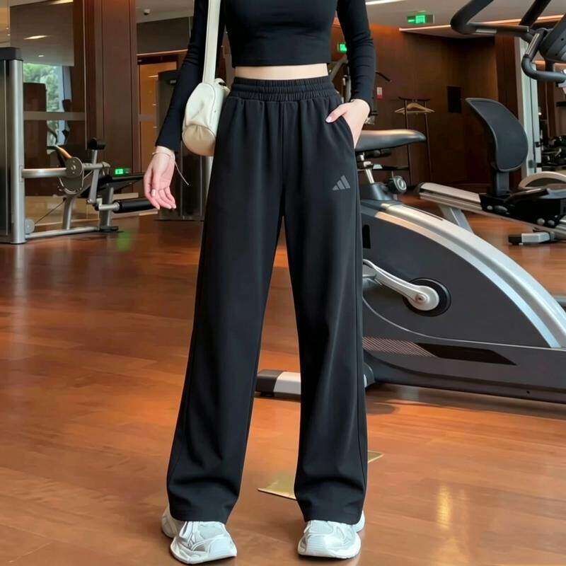 Adidas阿迪达斯直筒裤女新款春秋裤子女士宽松休闲薄款运动阔腿裤