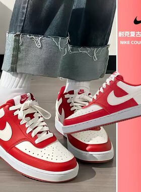 正品NIKE耐克板鞋女鞋新年款运动鞋本命年休闲鞋红色婚鞋DH3158
