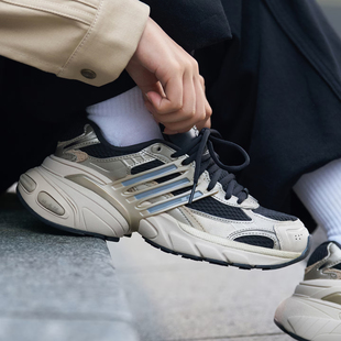 Adidas阿迪达斯跑步鞋男女士正品三叶草新款厚底增高老爹鞋KI1171