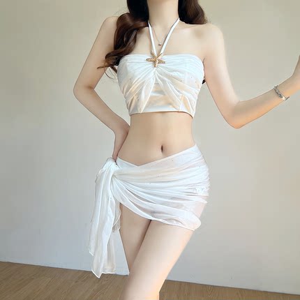 性感纯欲分体泳衣女2026新款比基尼抹胸挂脖温泉高级感海边度假风