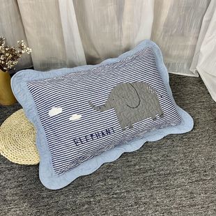 全棉布艺枕头套四季 通用衍缝夹棉枕套学生卡通可爱成人花边枕套