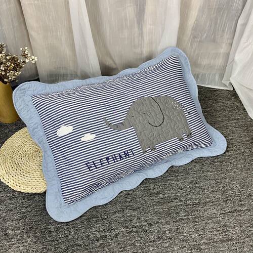 全棉布艺枕头套四季通用衍缝夹棉枕套学生卡通可爱成人花边枕套