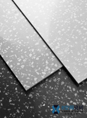 海伦半抛釉水磨石瓷砖客餐厅办公区灰色地砖服装酒店工程防滑瓷砖