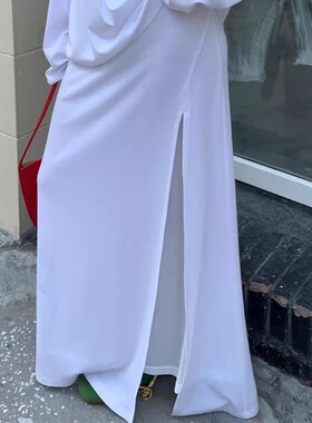 六.LIU LIU 2025夏季天丝针织棉高开叉双层半身裙66810