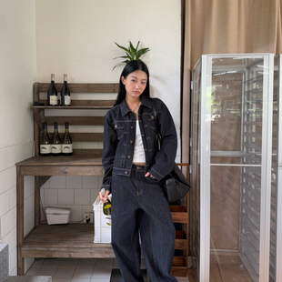 IN.CHOOSE U笑笑家 秋季大牌感简约风正肩原色牛仔外套 89831