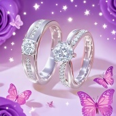 仿真假钻戒一对情侣结婚对戒求婚纱照礼仪式 用道具活口可调节戒指