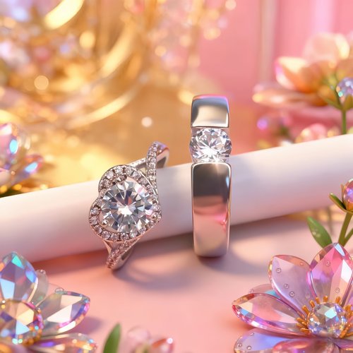 婚礼仿真钻石对戒可调节大号