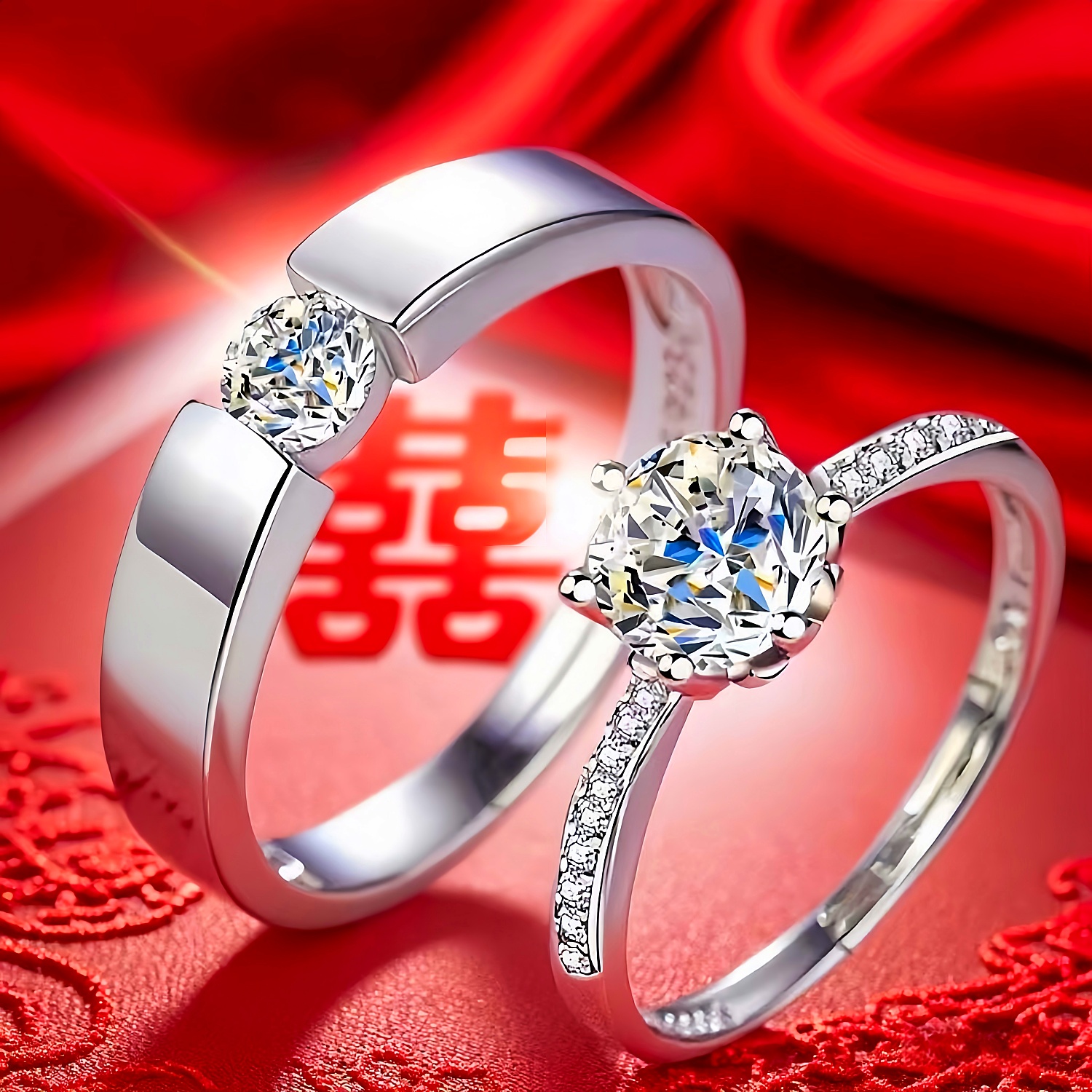 开口仿真戒指情侣对戒潮酷男女