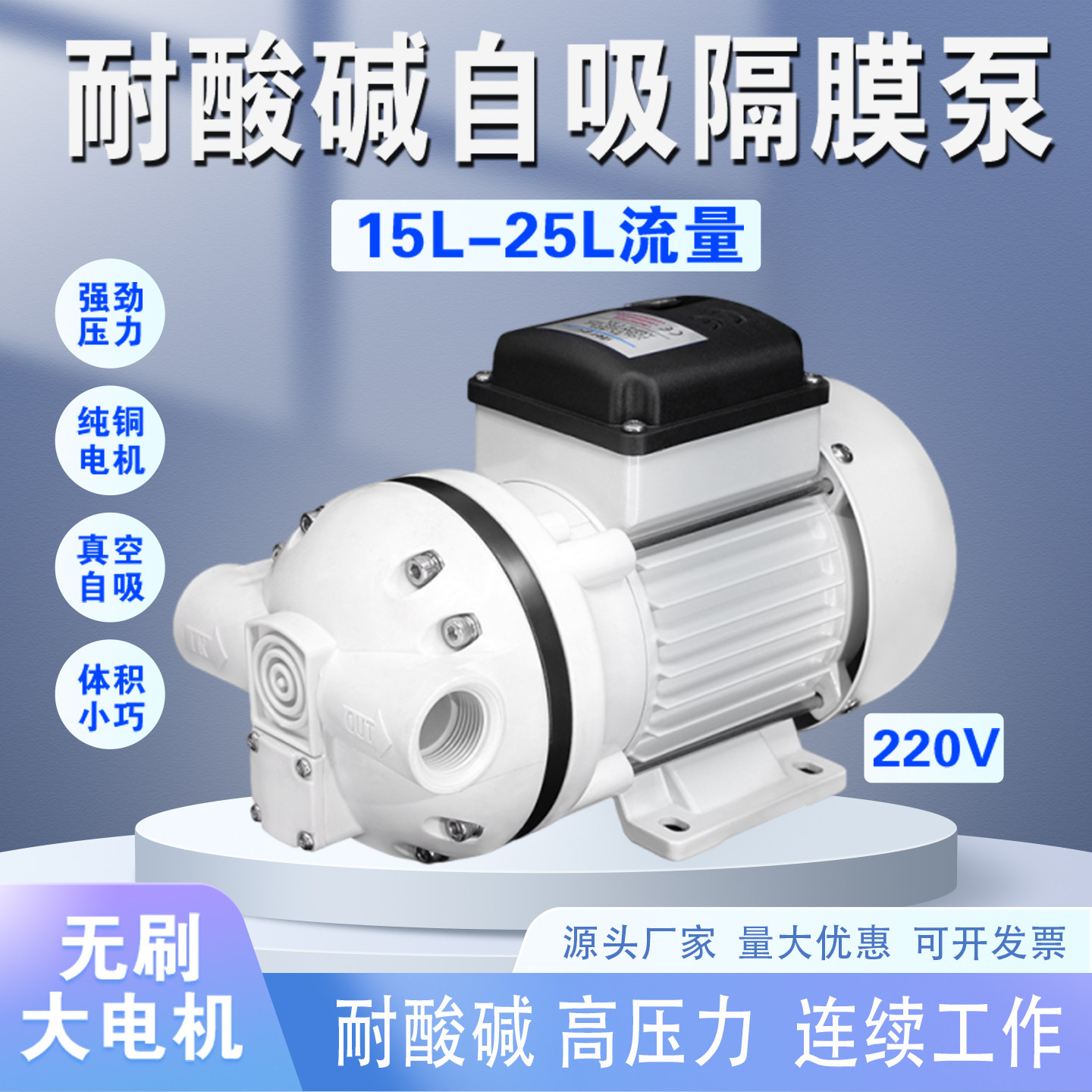 电动隔膜泵220V小型耐酸碱防水泵
