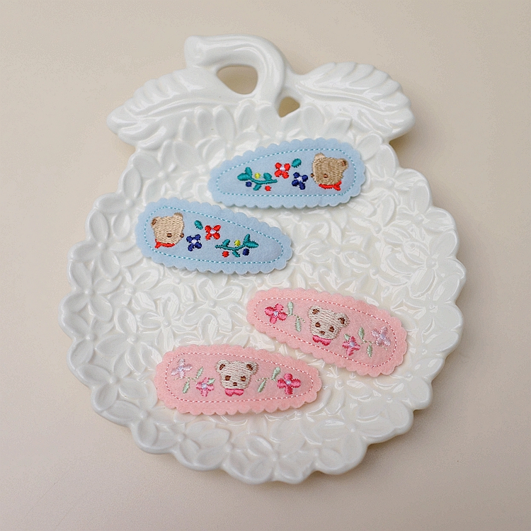 日本卡通风花朵刺绣儿童发饰