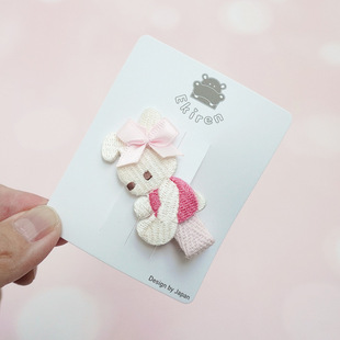 日本familiar风格可爱卡通刺绣小兔子蝴蝶结发夹边夹刘海夹发饰
