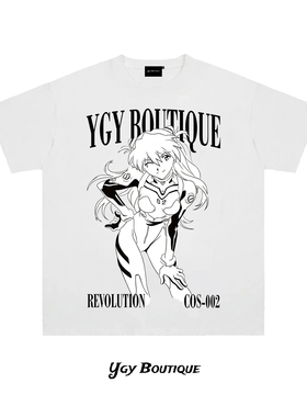 YGY潮牌320g重磅纯棉卡通印花T恤2026年夏季学生百搭情侣短袖上衣