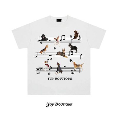YGY潮牌情侣印花短袖T恤