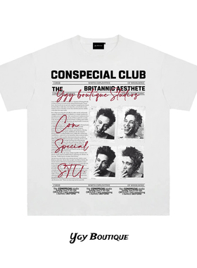 YGY潮牌320g重磅纯棉字母印花T恤2026年夏季学生百搭情侣短袖上衣