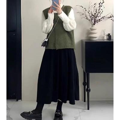 深冬韩系马甲针织套装