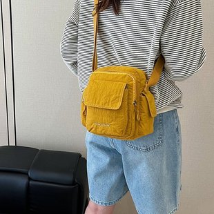百搭女包尼龙小方包多功能大容量通勤迷你手机小挎包防水登山包