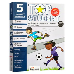 优等生系列 五年级 英文原版 Evan-Moor Top Student Grade 5 美国加州教辅evanmoor进口彩页科学计算机社交情感写作地理 少儿英语