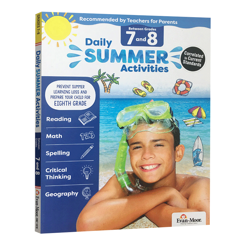 每日练习系列 暑假综合练习册 七年级 英文原版Evan-Moor Daily Summer Activities Between G7-G8 初一 美国英语教辅教材evanmoor