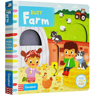Farm 忙碌 儿童韵文绘本 系列 9781509828944 机关操作活动书 英文原版 纸板书 Busy 农场