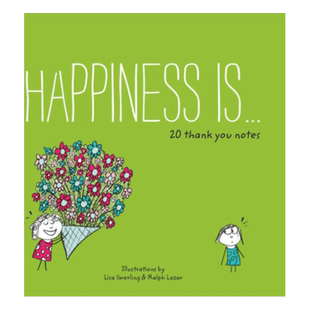 幸福是20封感谢信盒装 英文原版 Happiness Is... 20 Thank You Notes 20条感恩词条 绘本插画图书 纯全英文版正版原著英语书籍