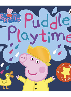小猪佩奇触摸书 佩奇玩泥坑英文绘本 Peppa Pig Puddle Playtime 粉红猪小妹 儿童英语启蒙纸板书触摸书 纯全英文正版英语书籍