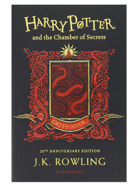 哈利波特与密室 20周年纪念版 格兰芬多平装版 英文原版 学院珍藏版小说 Harry Potter and the Chamber of Secrets JK 罗琳