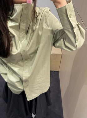 元品质 C家休闲版型高领纽扣式通勤衬衫女休闲衬衣25春季新品