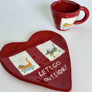 爱心 YOKO WILD THE 滑板套组纯手捏陶瓷盘创意礼物餐具