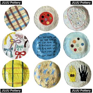 JUJU Pottery孤品纯手捏盘子一物一拍纯手绘 WILD THE