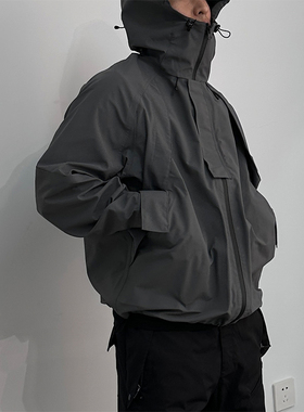 【STS】Batte Arc机能户外弧形活页廓形连帽三防冲锋衣夹克外套男