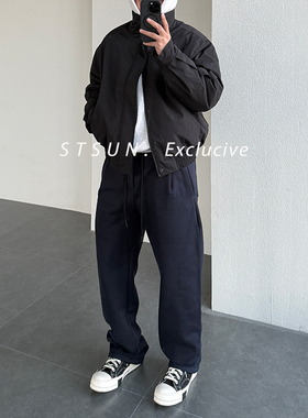 【STS】Lush Pants秋冬加绒一体式褶位宽松直筒百搭基础运动卫裤