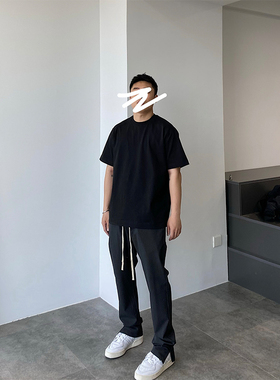 【STS】Loose Pants高级感廓形混纺宽松百搭锥形拉链休闲西裤男