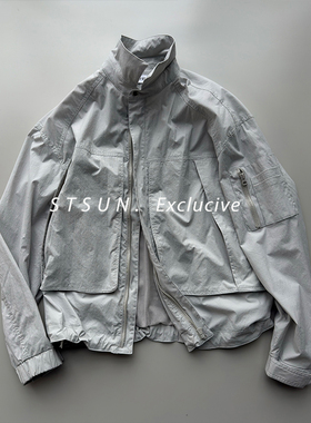 【STS】Urban Jacket盐缩微皱 轻量运动多袋短宽立领工装夹克男