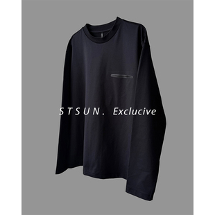 轻户外运动通勤徒步基础打底长袖 Tee压胶口袋 Taped Tee STS