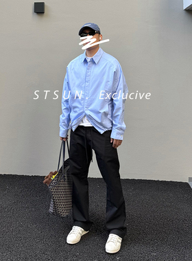 【STS】Right Shiets牛津纺廓形 多裁片慵懒高级清爽百搭衬衫外套