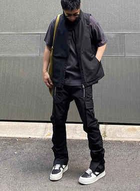 【STS】Cargo Pants 重工拉链多袋尼龙工装微喇 街头机能裤男长裤