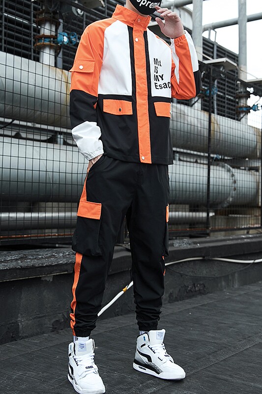 现货21春秋季套装男士两件套班服工装裤子夹克卫衣外套T32P95,男装休闲套装,星座1113