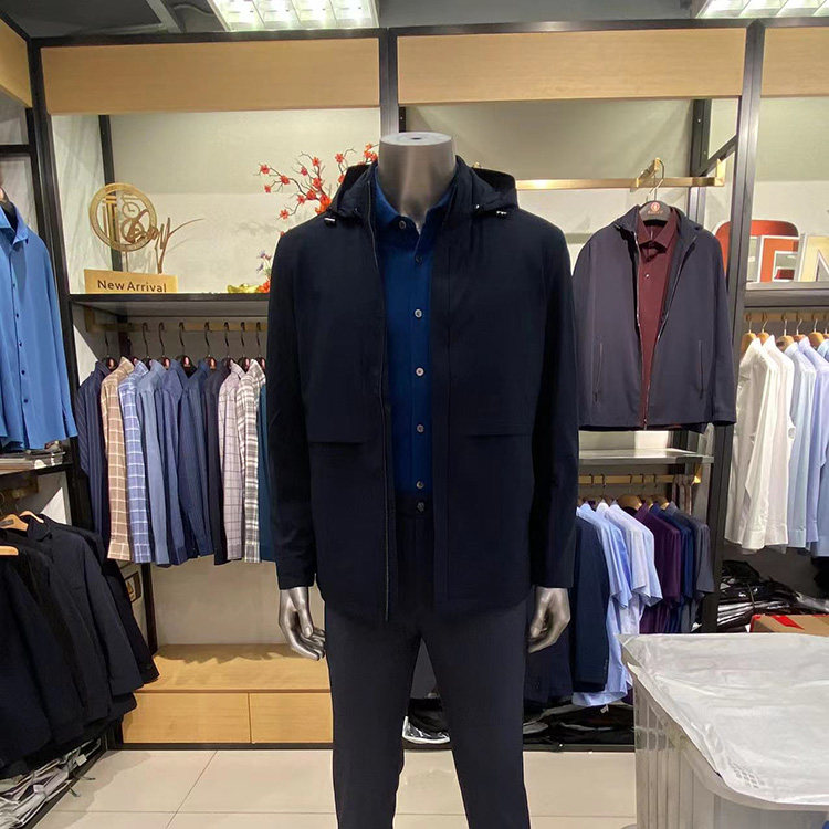 凯迪东尼.凯文莱德男装正品冬款可拆帽中长款商务棉服外套NQ0216