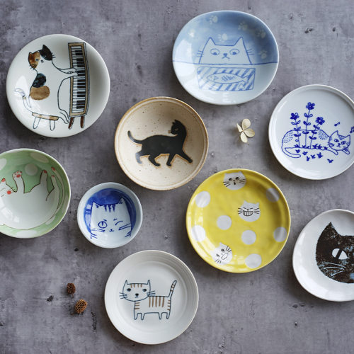 猫咪餐盘碟子甜品点心碟调料浅碗
